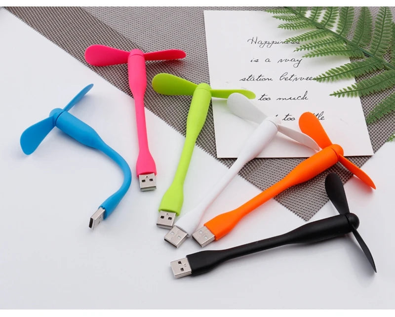Airvoola Mini USB Fan Flexible Bendable Fan For Power Bank Laptop PC AC Charger Portable Hand Cooling Fan For Computer.