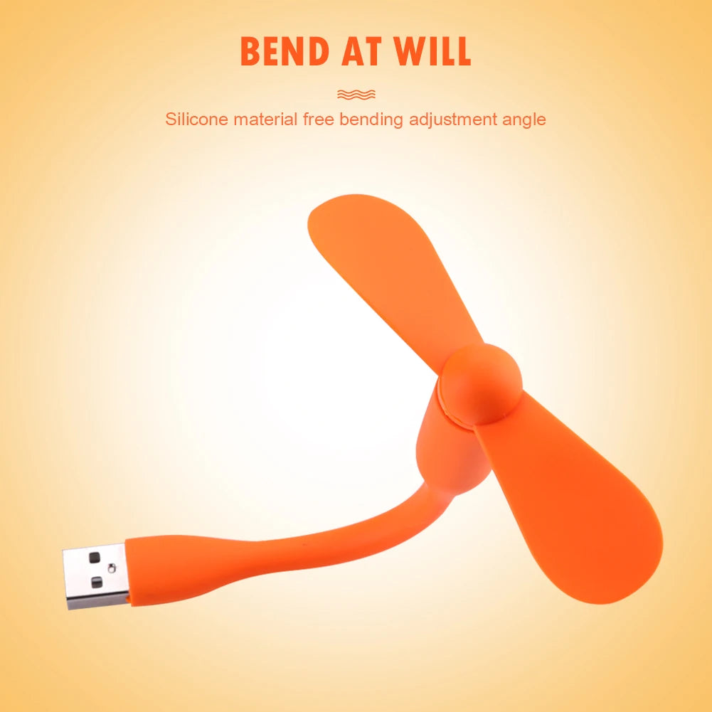 Airvoola Mini USB Fan Flexible Bendable Fan For Power Bank Laptop PC AC Charger Portable Hand Cooling Fan For Computer.