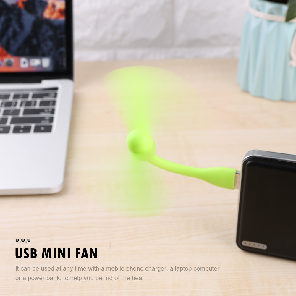 Airvoola Mini USB Fan Flexible Bendable Fan For Power Bank Laptop PC AC Charger Portable Hand Cooling Fan For Computer.