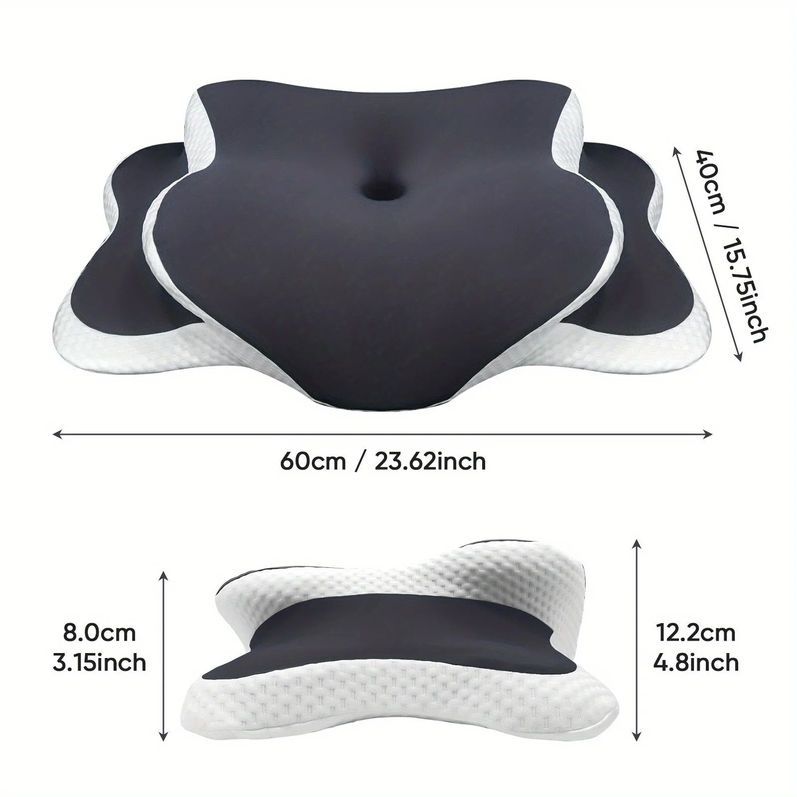 Cooling Neck Pillow - Breathable Memory Foam for Side & Back Sleepers