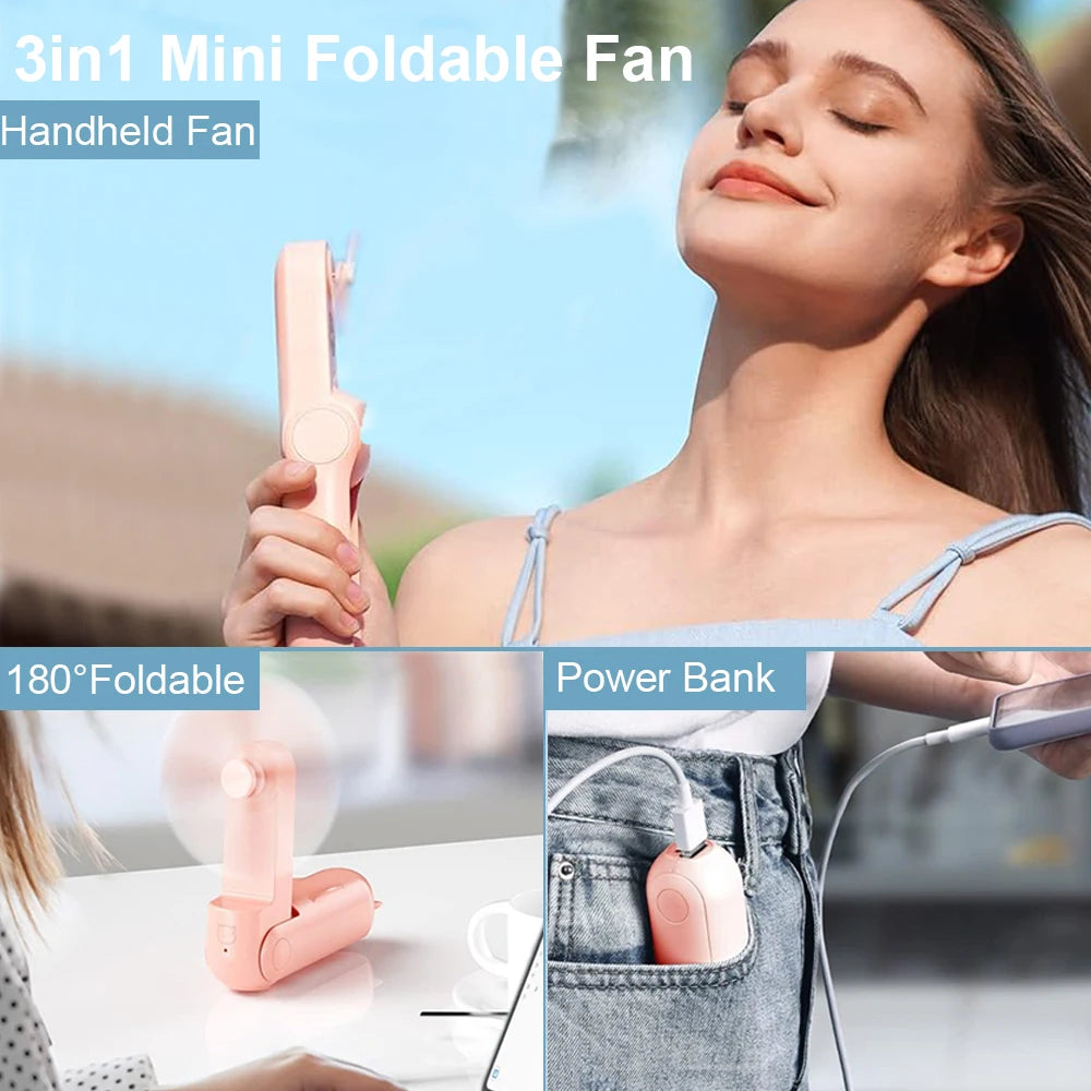 Handheld Cooling Fan with Power Bank