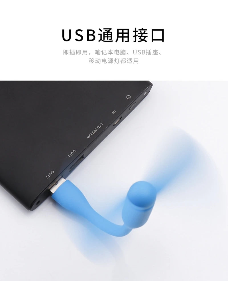 Airvoola Mini USB Fan Flexible Bendable Fan For Power Bank Laptop PC AC Charger Portable Hand Cooling Fan For Computer.