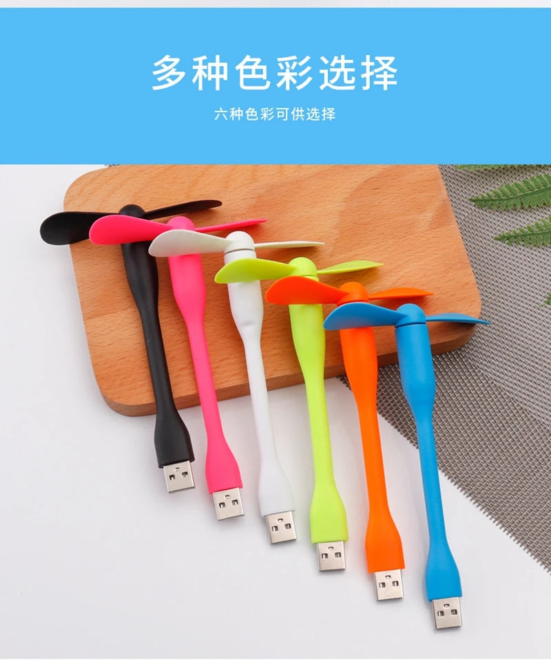 Airvoola Mini USB Fan Flexible Bendable Fan For Power Bank Laptop PC AC Charger Portable Hand Cooling Fan For Computer.