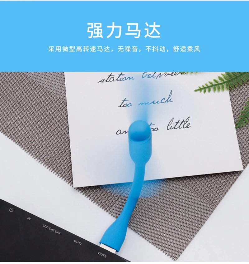 Airvoola Mini USB Fan Flexible Bendable Fan For Power Bank Laptop PC AC Charger Portable Hand Cooling Fan For Computer.