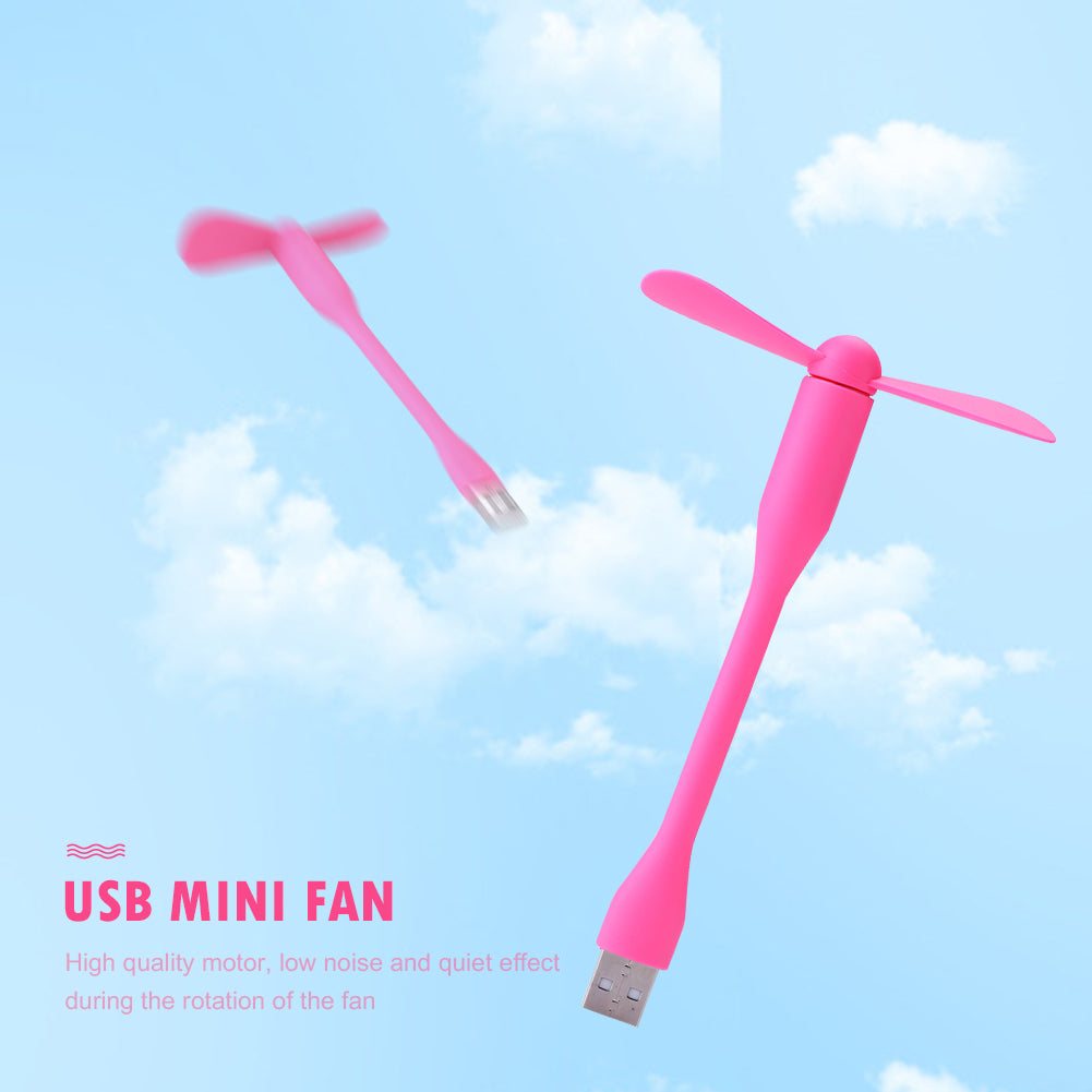 Airvoola Mini USB Fan Flexible Bendable Fan For Power Bank Laptop PC AC Charger Portable Hand Cooling Fan For Computer.