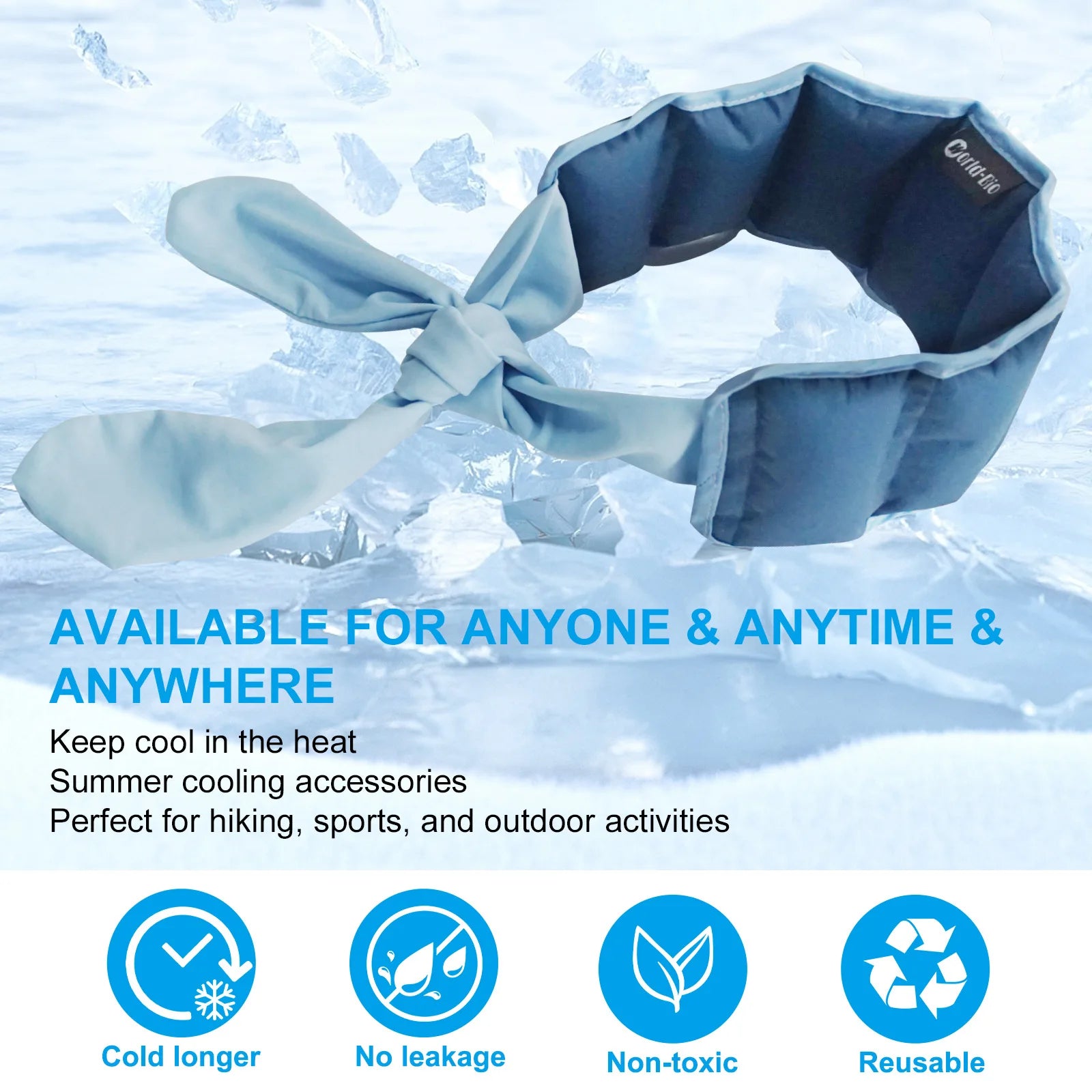 35*9cm Airvoola neck cooling cold sensation ice scarf, reusable.