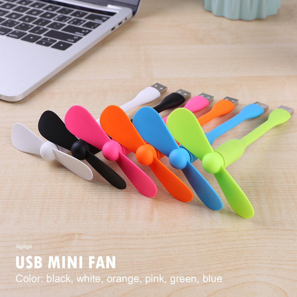 Airvoola Mini USB Fan Flexible Bendable Fan For Power Bank Laptop PC AC Charger Portable Hand Cooling Fan For Computer.