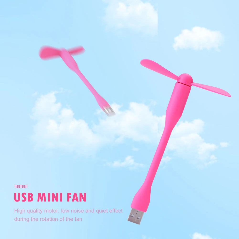 Airvoola Mini USB Fan Flexible Bendable Fan For Power Bank Laptop PC AC Charger Portable Hand Cooling Fan For Computer.