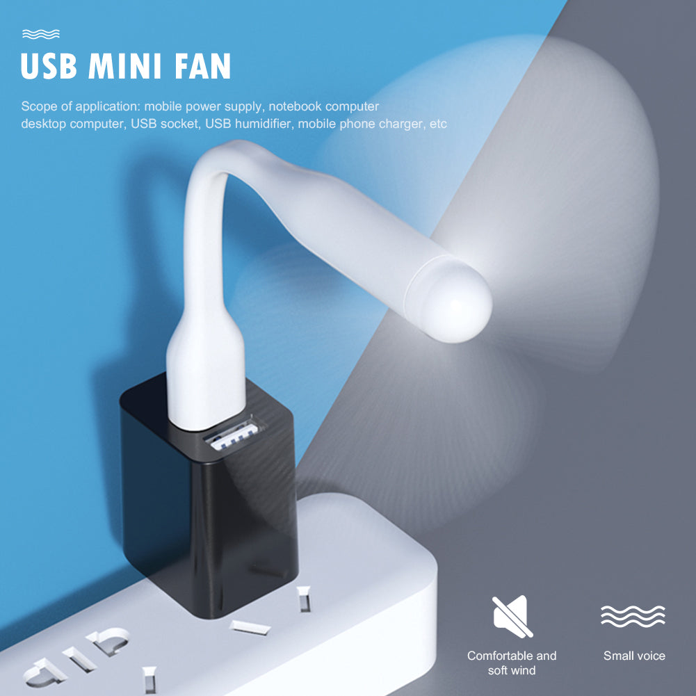 Airvoola Mini USB Fan Flexible Bendable Fan For Power Bank Laptop PC AC Charger Portable Hand Cooling Fan For Computer.