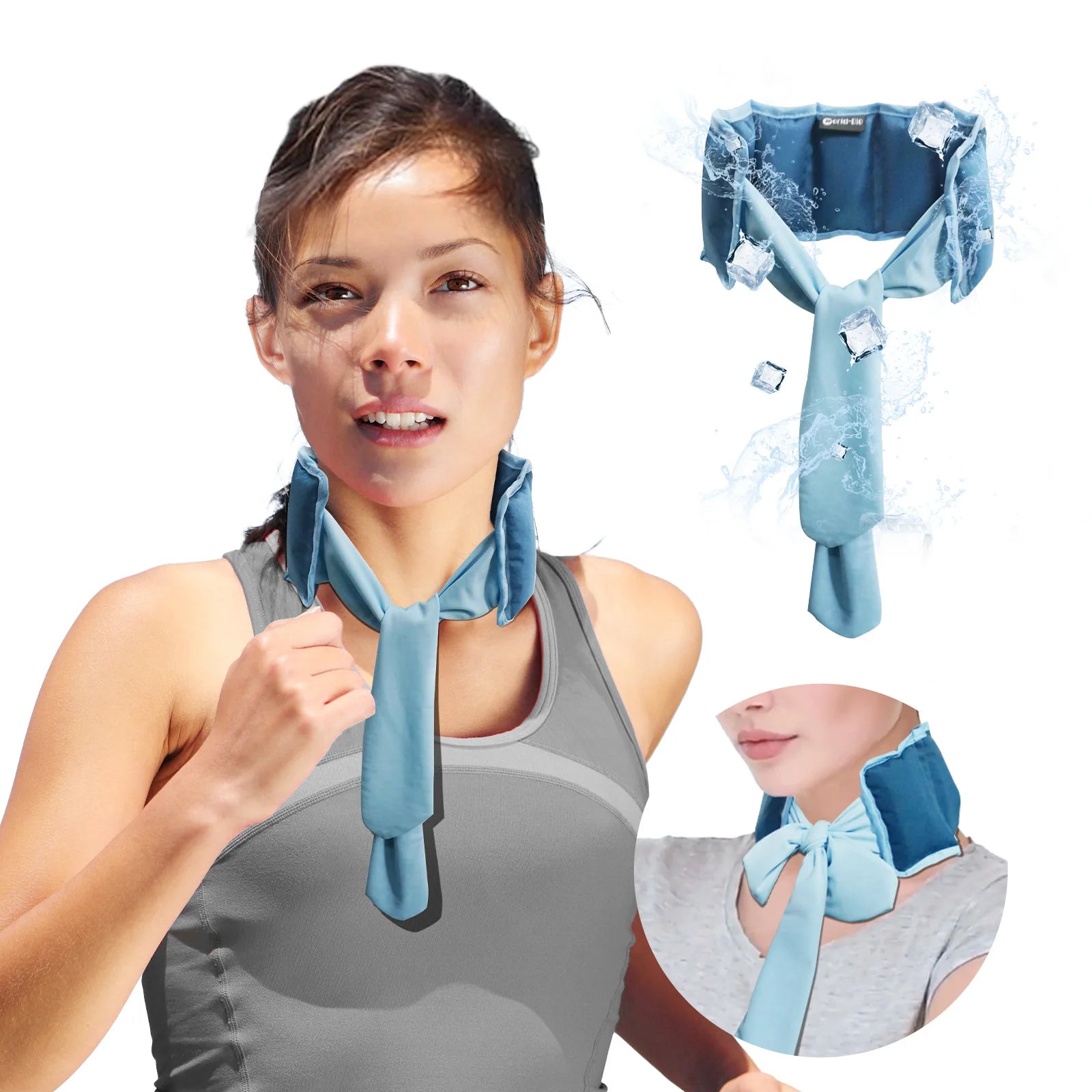 35*9cm Airvoola neck cooling cold sensation ice scarf, reusable.