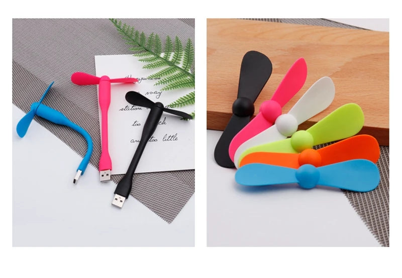 Airvoola Mini USB Fan Flexible Bendable Fan For Power Bank Laptop PC AC Charger Portable Hand Cooling Fan For Computer.